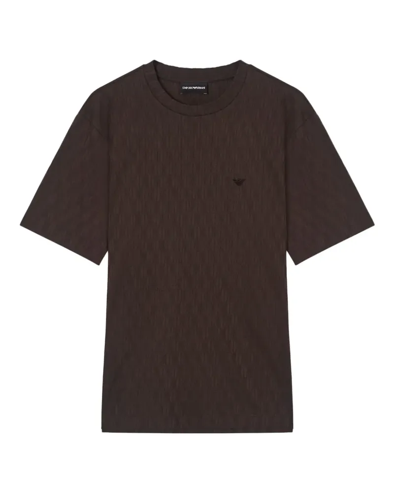 Emporio Armani logo-embroidered T-shirt - Braun Braun