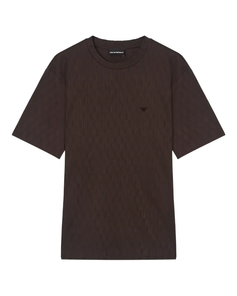 Emporio Armani T-Shirt mit Logo-Stickerei - Braun Braun