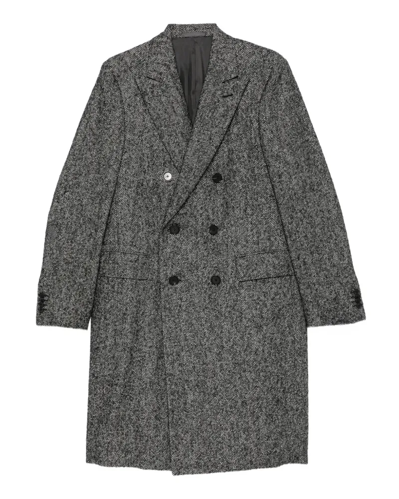 Caruso herringbone-pattern double-breasted coat - Grau Grau