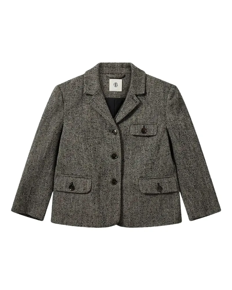 The Garment herringbone-pattern notched-lapel blazer - Grau Grau