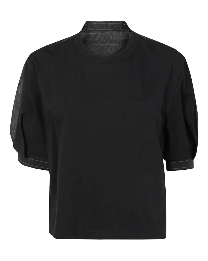 Sacai Gestreifte Bluse - Schwarz Schwarz
