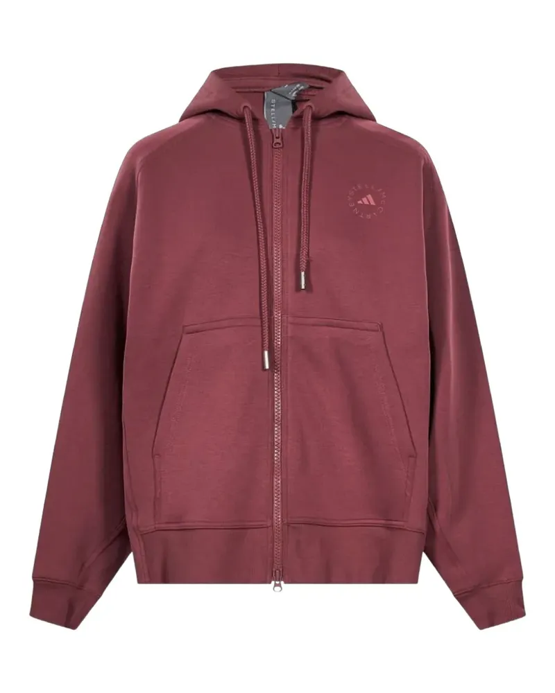 adidas logo-print zip-up hoodie - Rot Rot