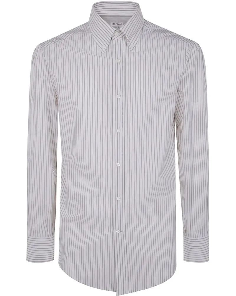 Brunello Cucinelli Gestreiftes Hemd - Braun Braun