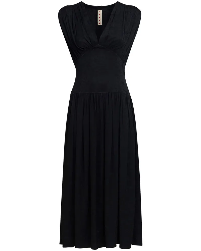 Marni Minikleid mit V-Ausschnitt - Schwarz Schwarz