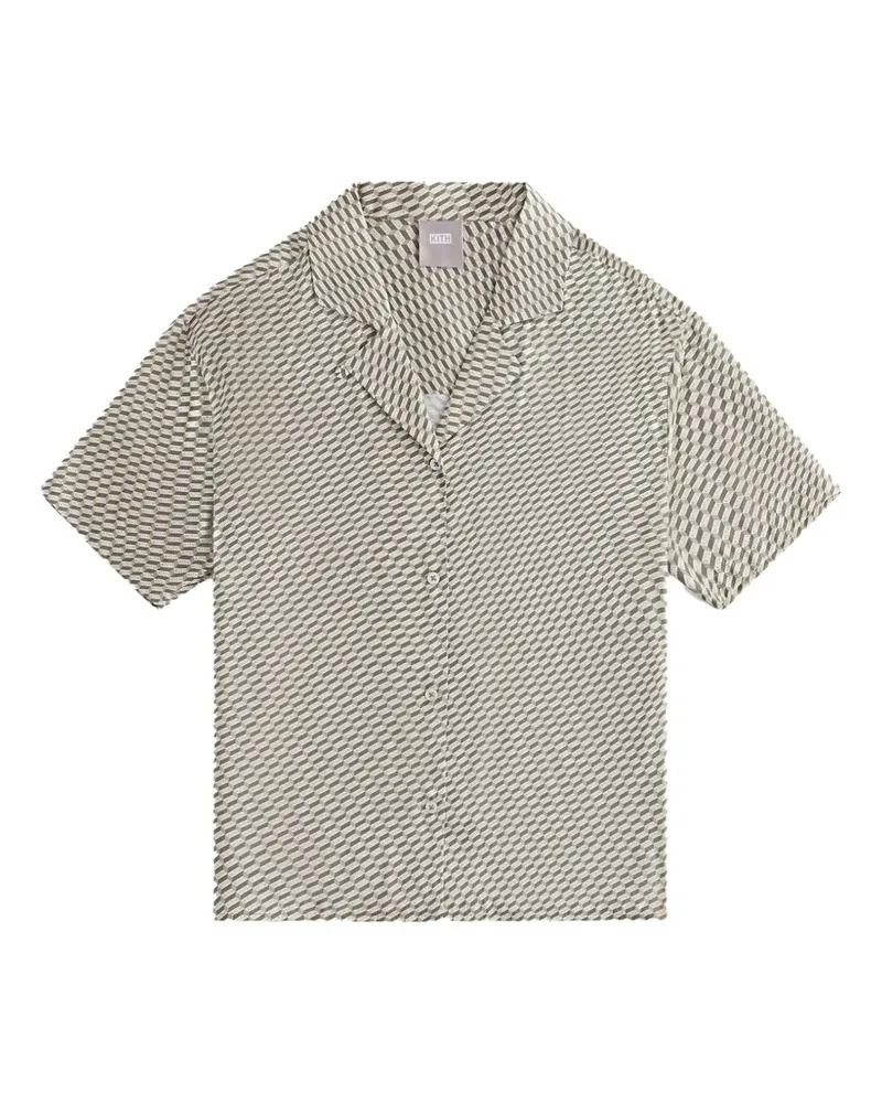 KITH Elena monogram silk camp shirt - Nude Nude