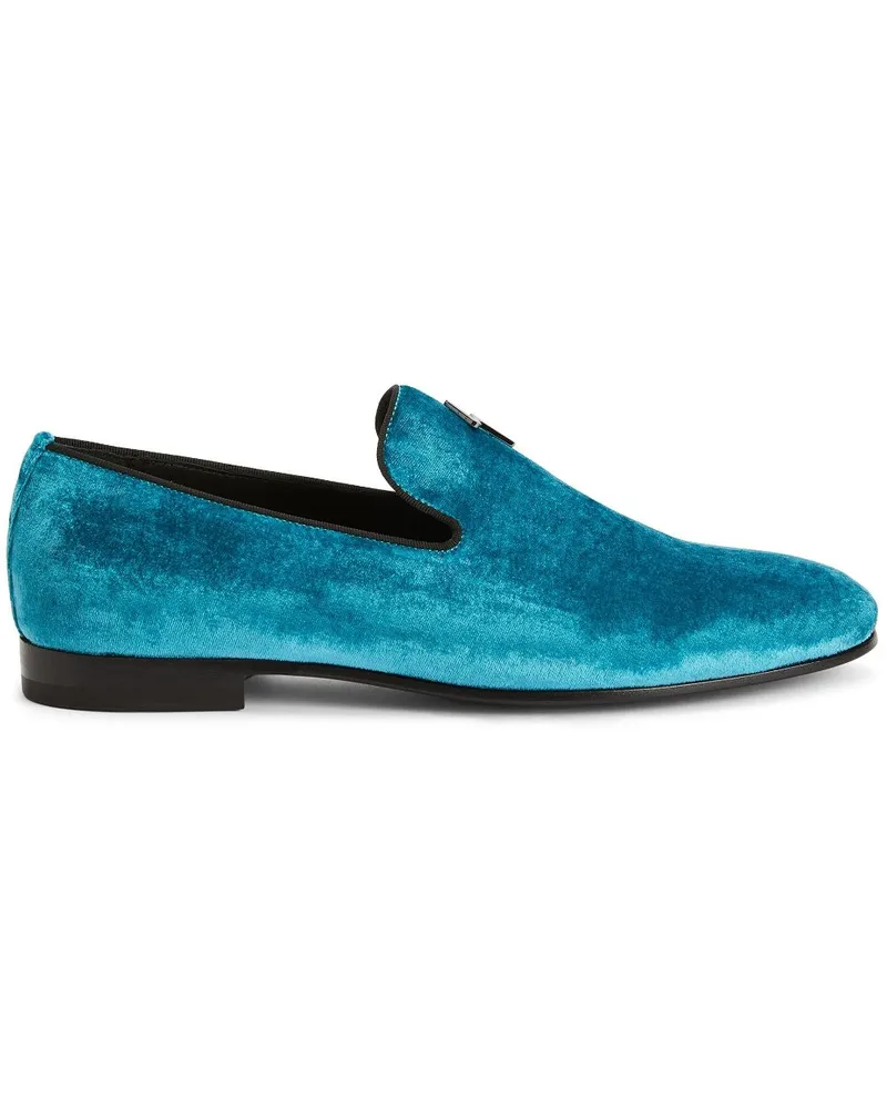 Giuseppe Zanotti Loafer aus Samt - Blau Blau