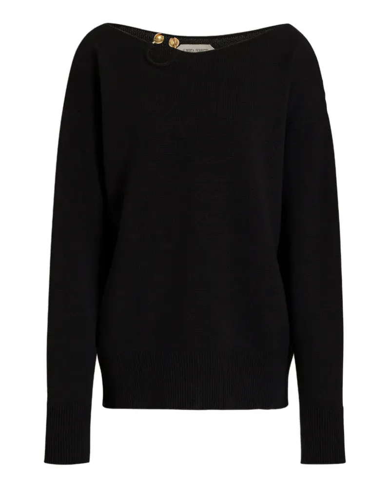 Alberta Ferretti button-embellished boat-neck sweater - Schwarz Schwarz