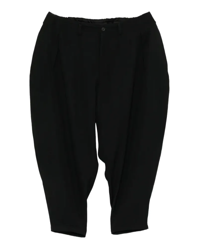 Yohji Yamamoto Drapierte Army Hose aus Gabardine - Schwarz Schwarz