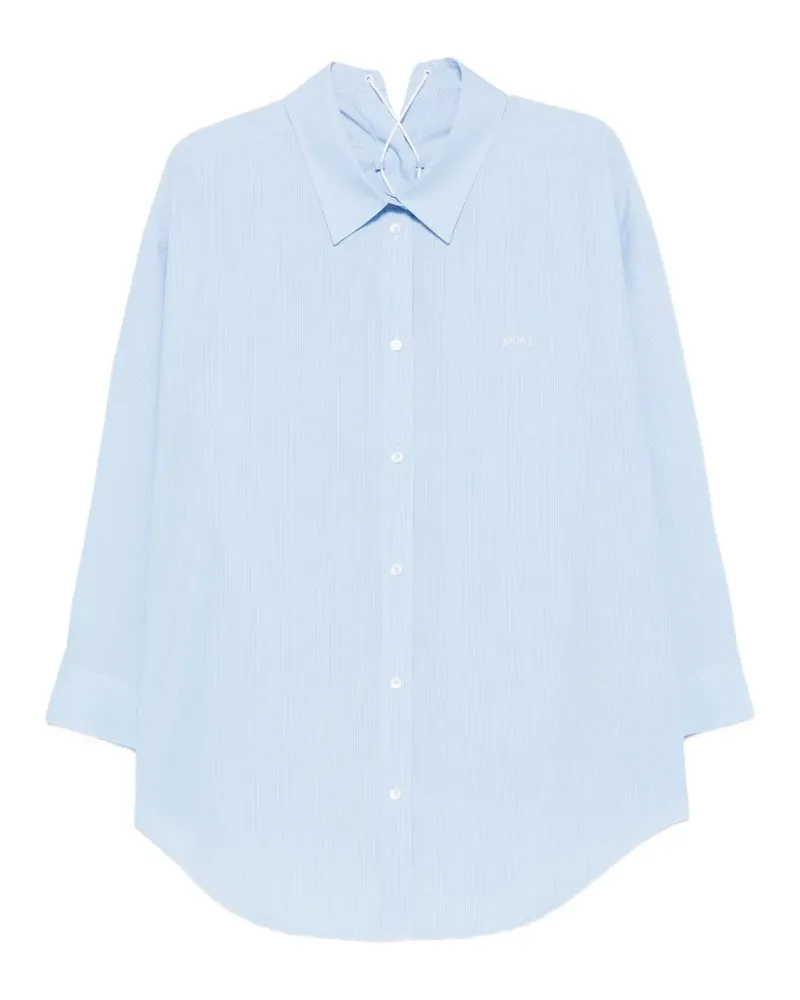 JUUN.J lace-up pinstripe shirt - Blau Blau