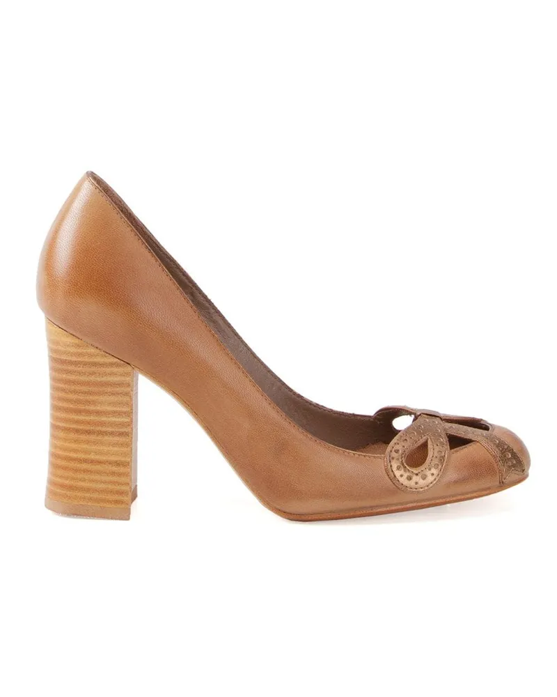 Sarah Chofakian Pumps mit Blockabsatz - Braun Braun