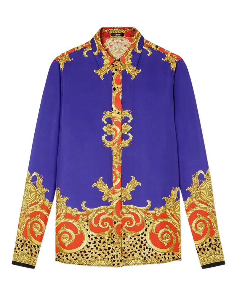 Versace Hemd mit barockem Print - Violett Violett