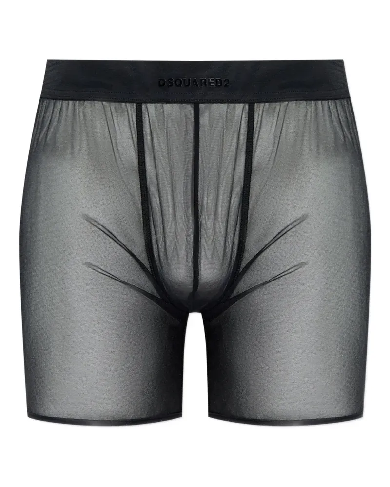 Dsquared2 Mesh-Boxershorts mit Logo-Detail - Schwarz Schwarz