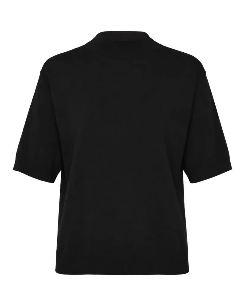 Jil Sander T-Shirt mit Stehkragen - Schwarz Schwarz