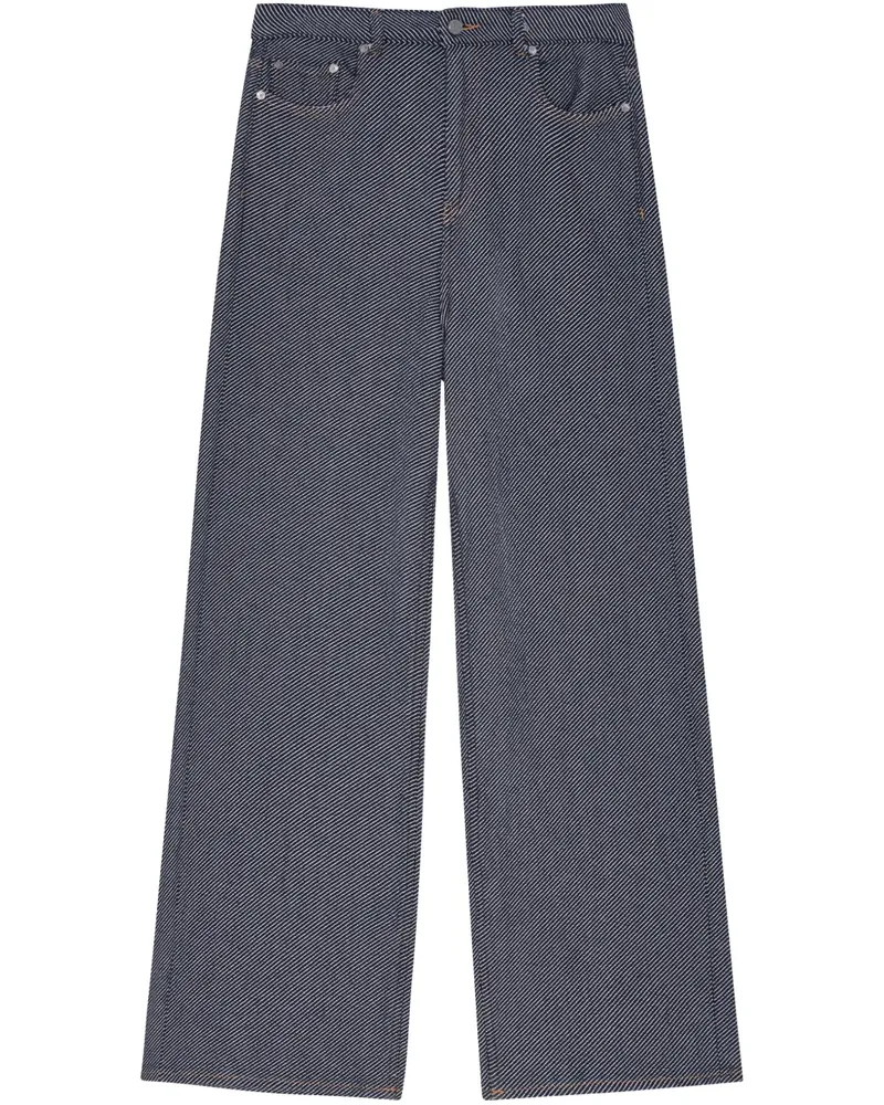 Ganni Jeans mit weitem Bein - Blau Blau