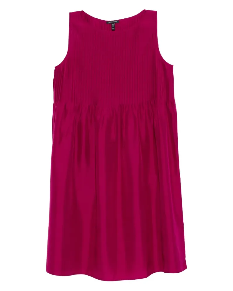 Eileen Fisher Faltenkleid mit Stehkragen - Violett Violett