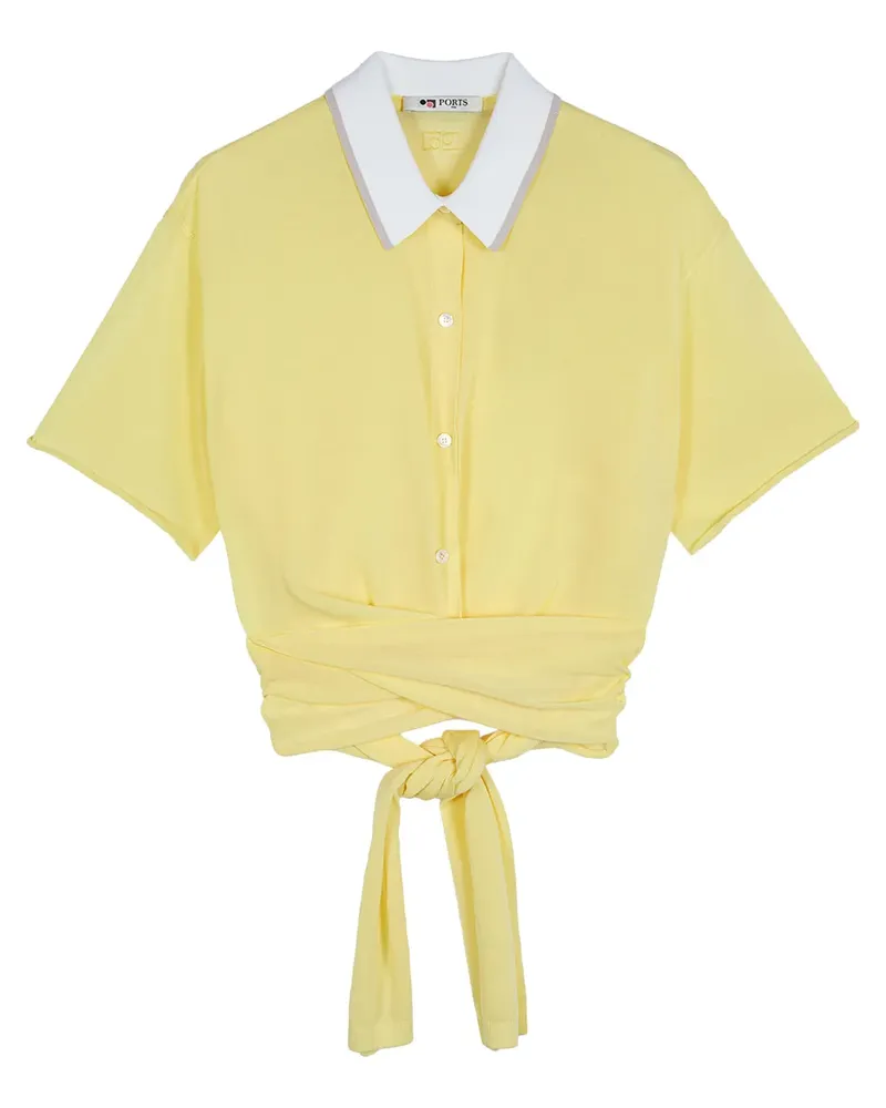 Ports 1961 Gewickeltes Poloshirt - Gelb Gelb