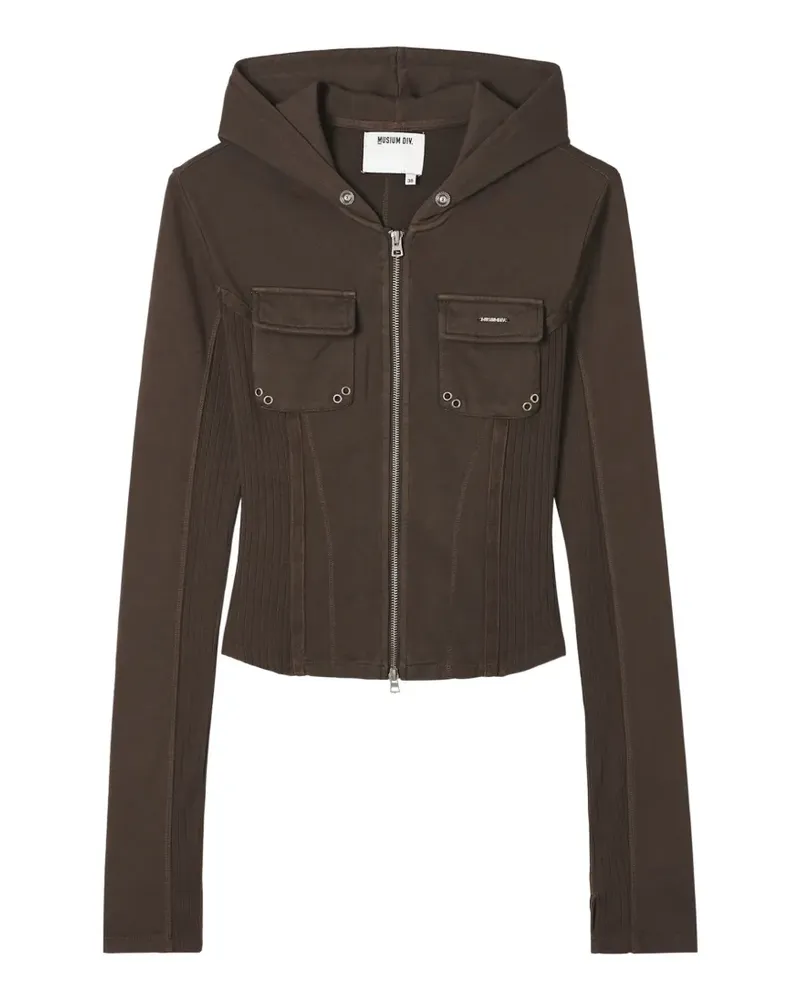 Musium Div. Kapuzenjacke mit Kontrasteinsätzen - Braun Braun