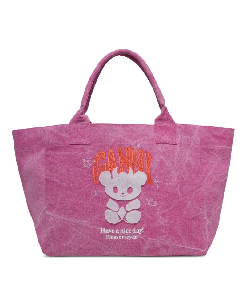 Ganni Evil Bear Trapeze shoulder bag - Rosa Rosa