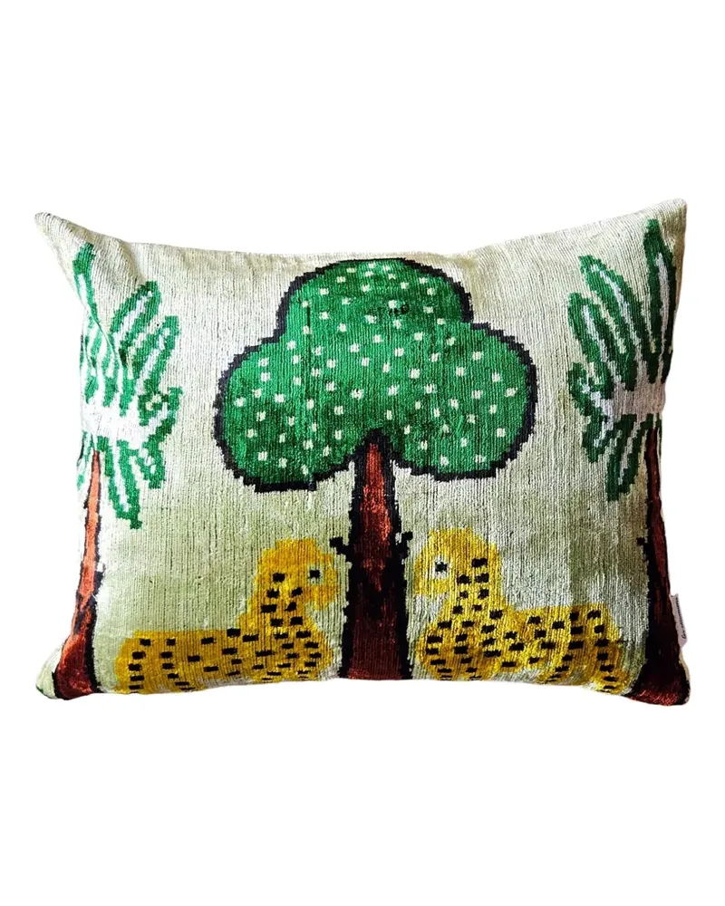 Les-Ottomans tree-print silk cushion (40cm x 50cm) - Nude Nude