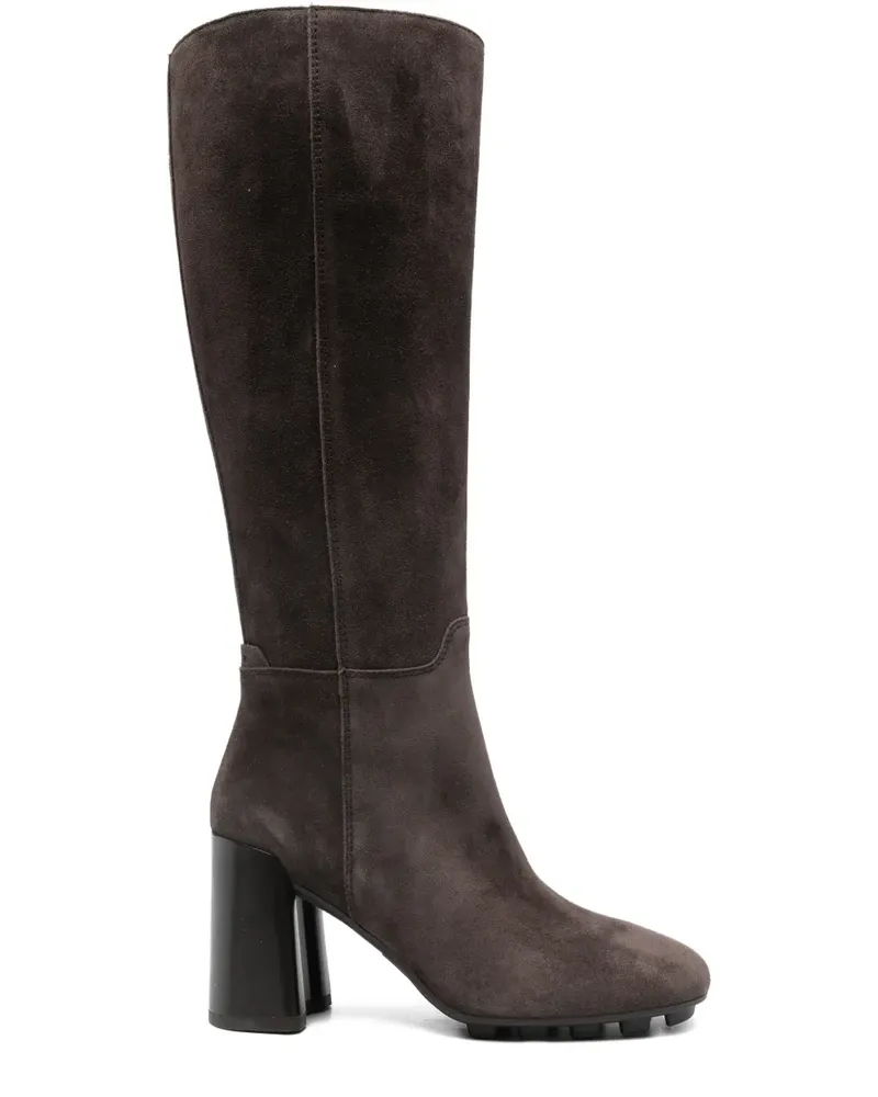 Hogan Kniehohe Stiefel mit Blockabsatz 90mm - Braun Braun