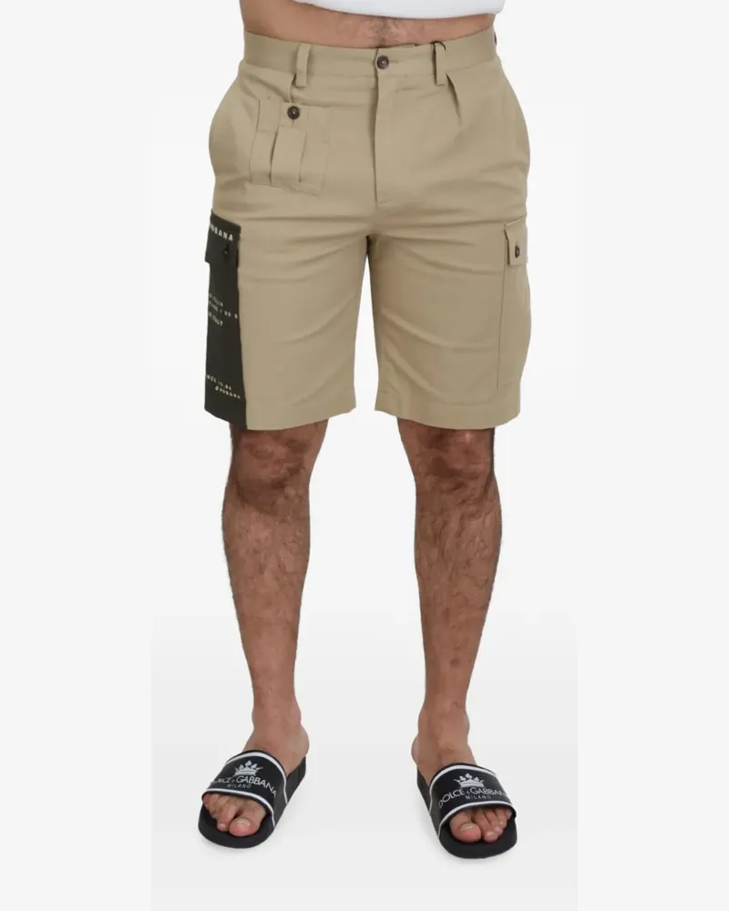 Dolce & Gabbana Cargo-Shorts mit Logo-Print - Nude Nude