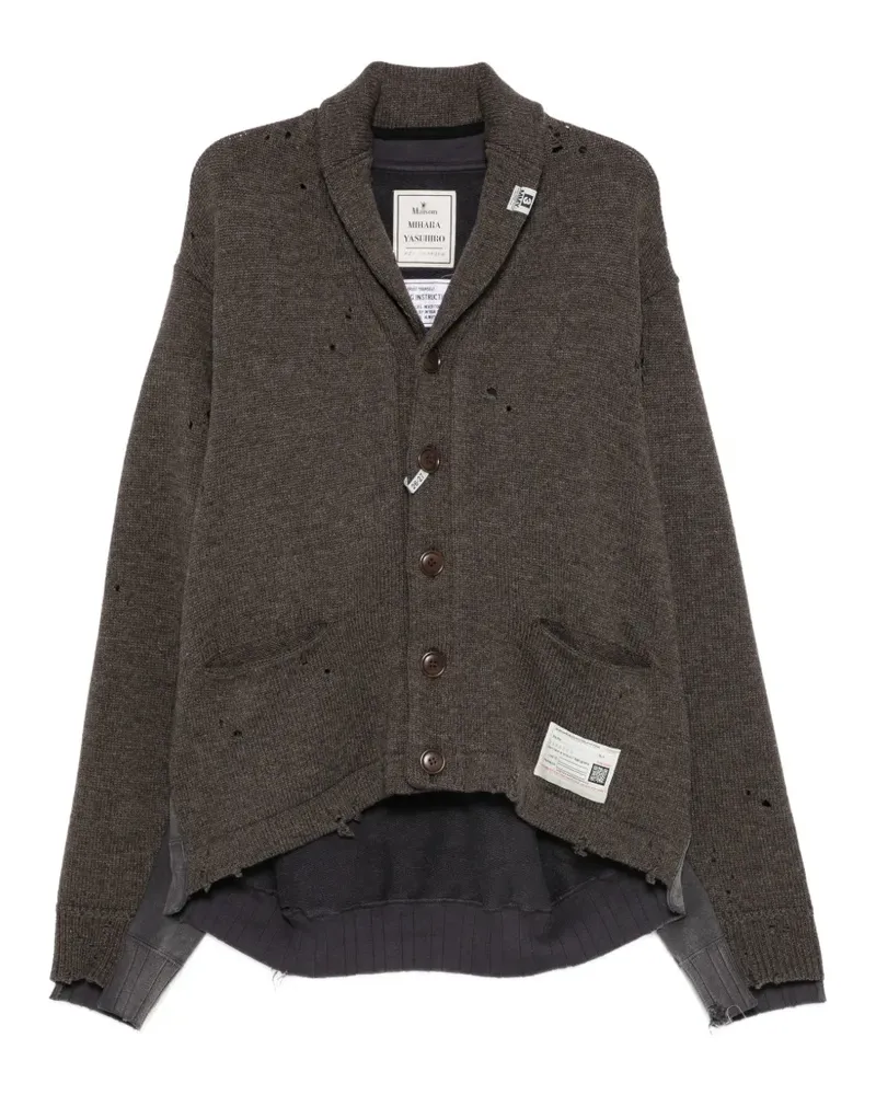 MIHARAYASUHIRO Cardigan im Distressed-Look - Braun Braun