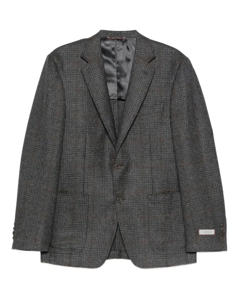 Canali check wool blazer - Grau Grau