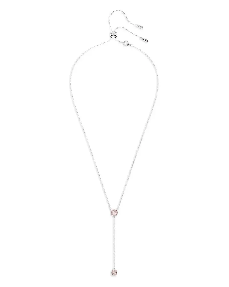 Swarovski Y-Halskette mit Rosenkristall - Silber Silber