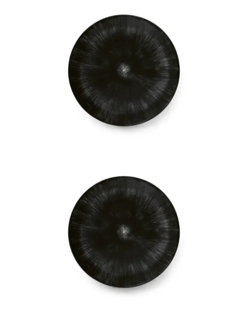 Serax Dé sunburst-print plates (set of two) - Schwarz Schwarz