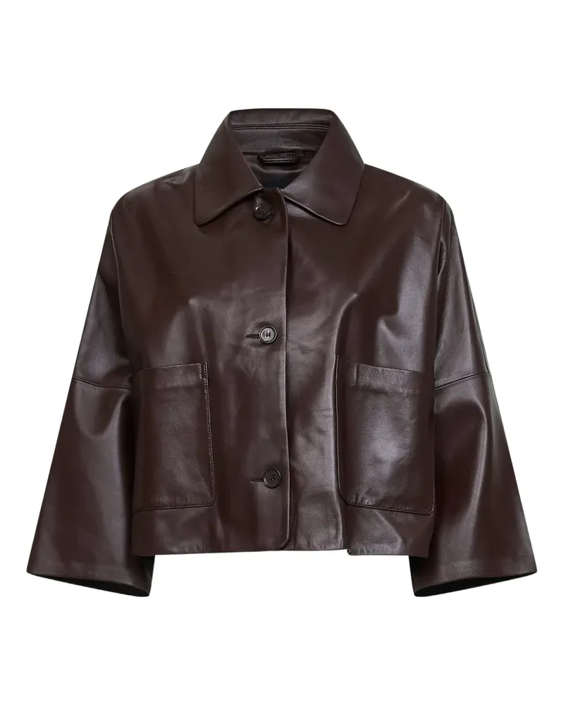 Arma pocket leather jacket - Braun Braun