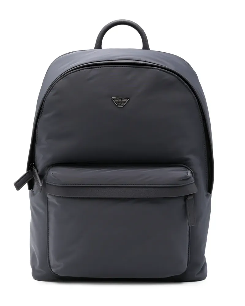 Emporio Armani Rucksack mit Logo-Schild - Grau Grau