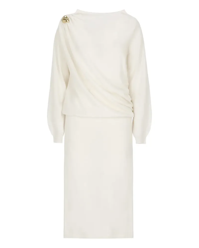 Fabiana Filippi shoulder-detail draped midi dress - Nude Nude