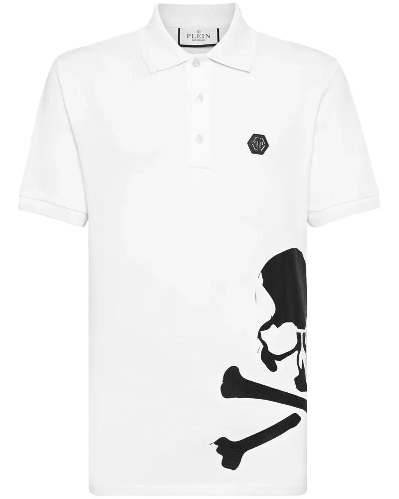 Philipp Plein Skull & Bones Poloshirt - Weiß Weiß