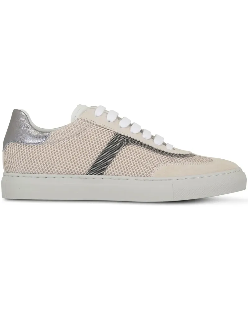 Brunello Cucinelli Sneakers mit Monili-Kette - Nude Nude