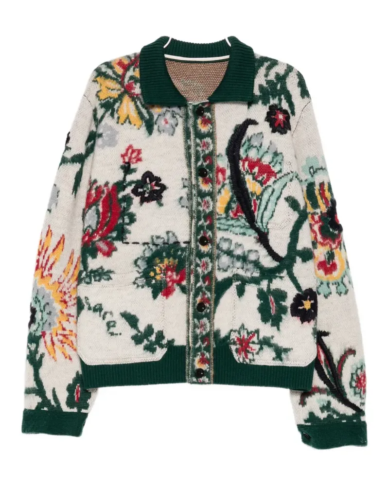 Sacai wool jacquarded cardigan - Nude Nude