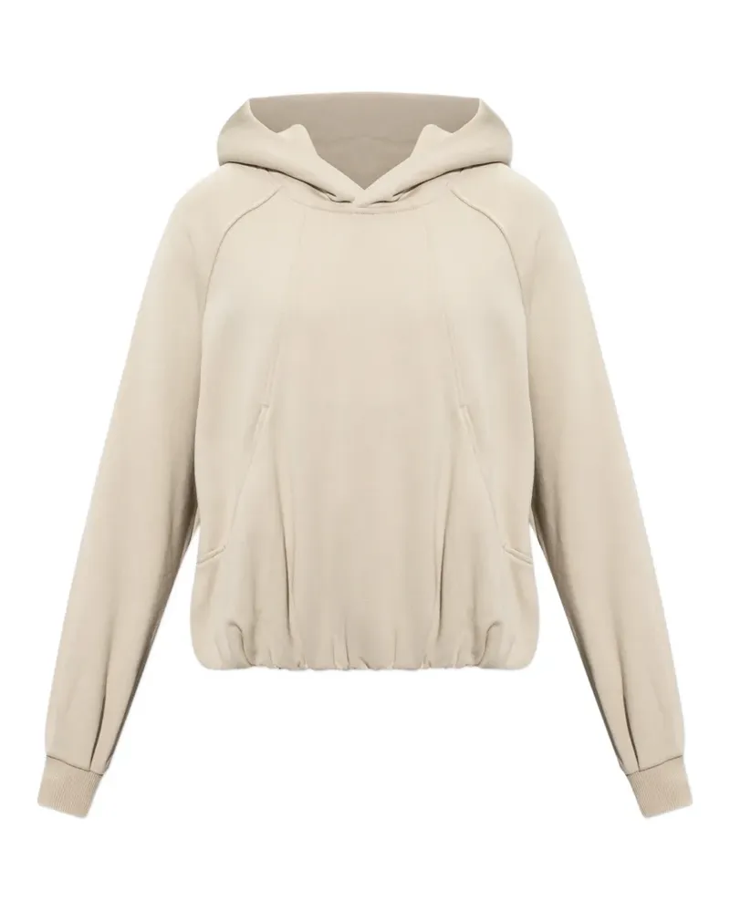 Moose Knuckles logo-patch raglan-sleeve hoodie - Nude Nude