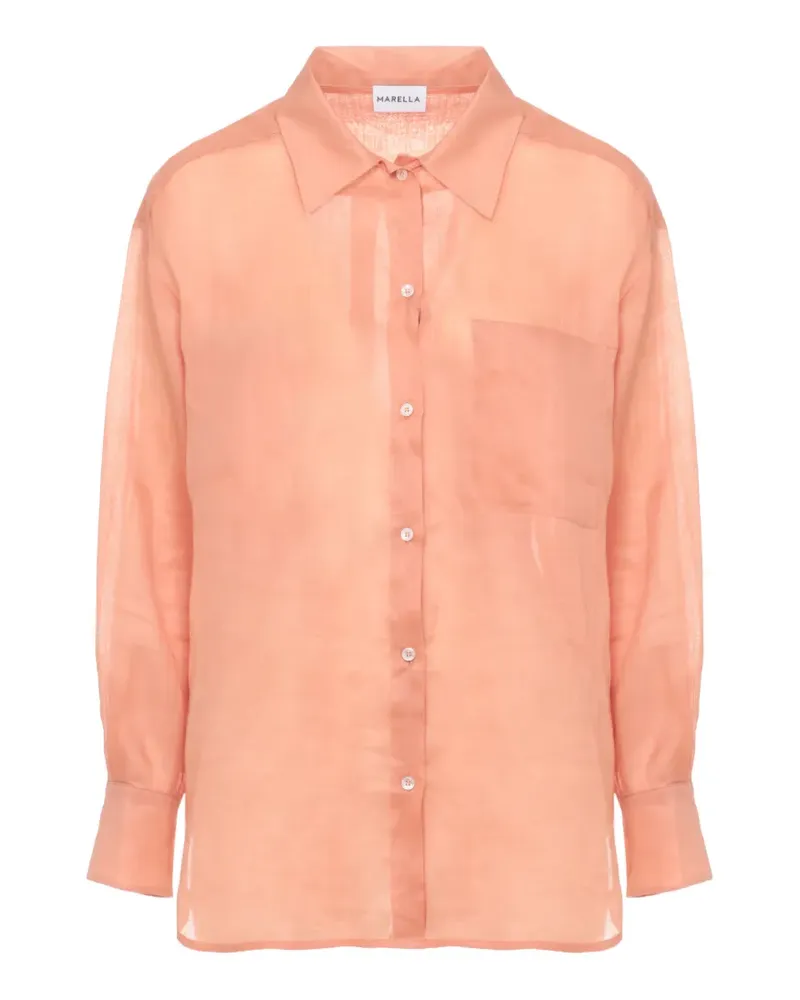 MARELLA button-up ramie shirt - Rosa Rosa