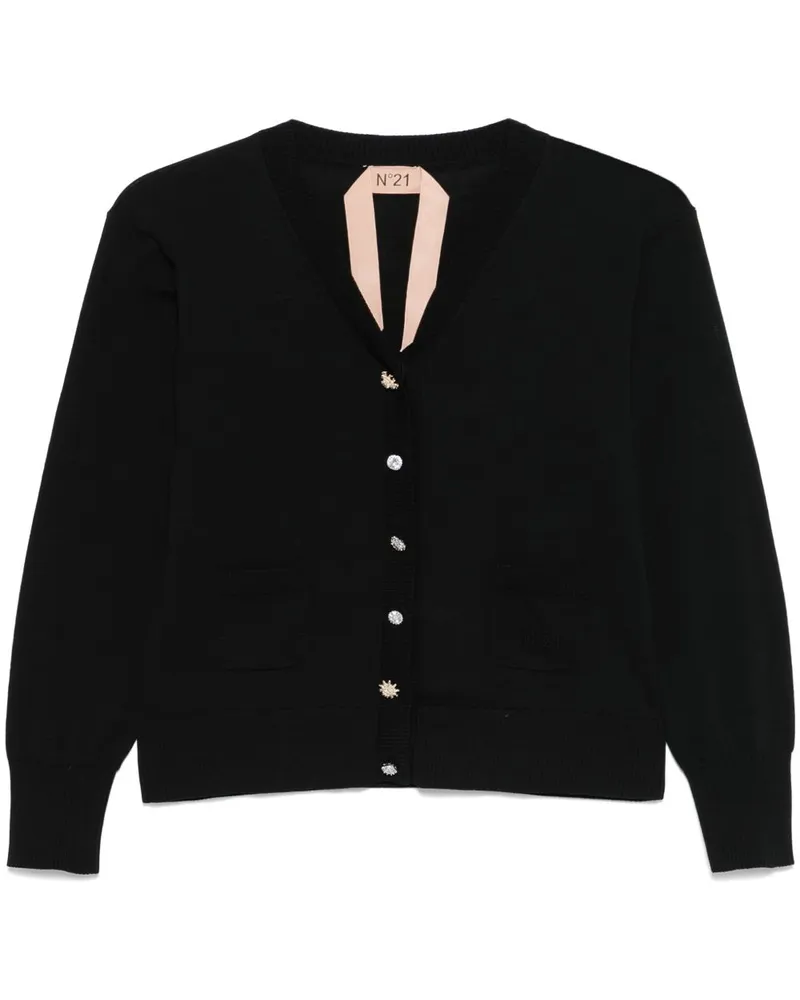 N° 21 Cardigan mit V-Ausschnitt - Schwarz Schwarz