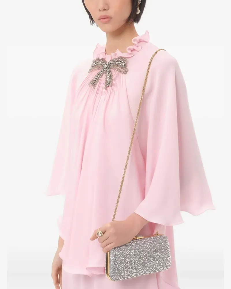 Valentino Garavani Carry Secrets Clutch mit Strass - Silber Silber