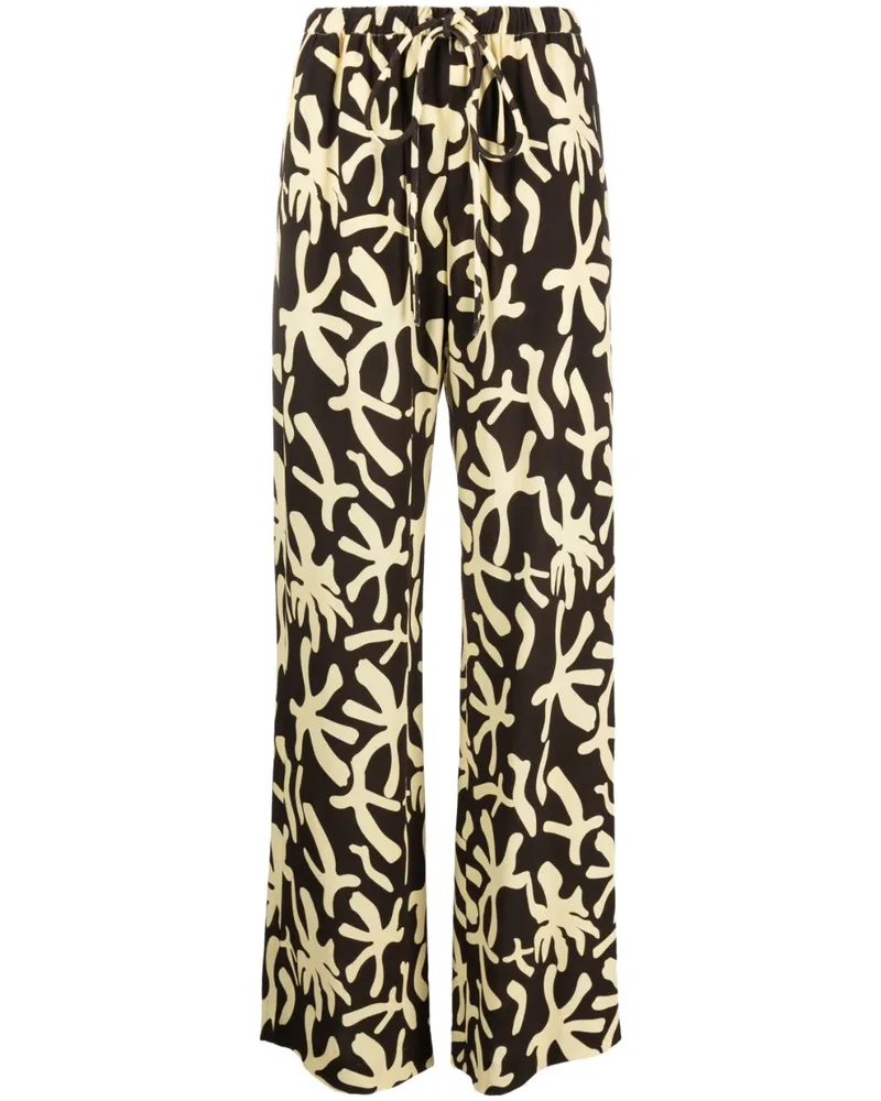 Nanushka Weite Hose mit abstraktem Print - Schwarz Schwarz
