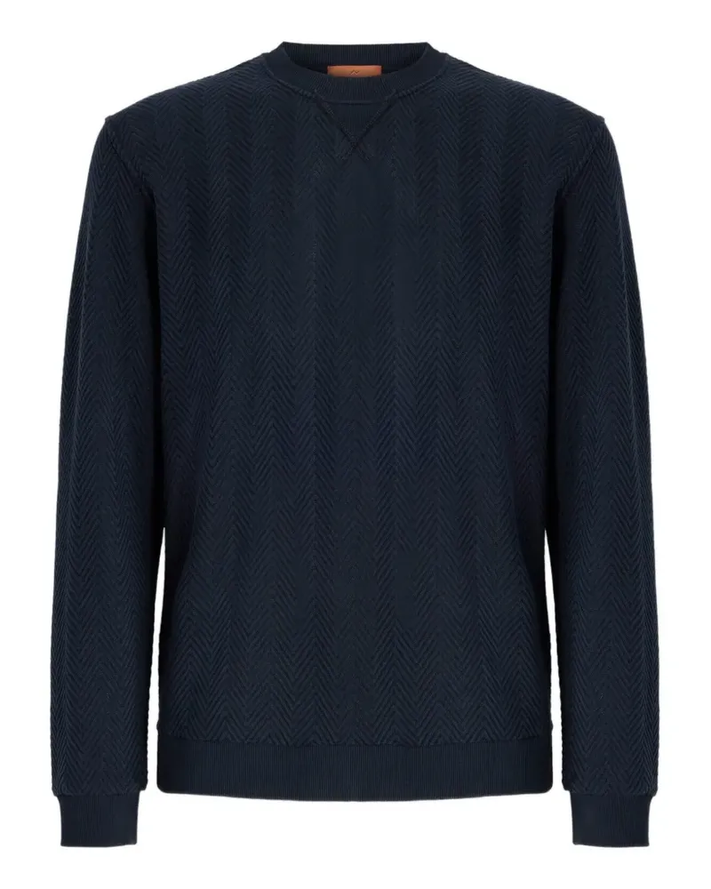 Missoni Tone-on-tone Chevron cotton and viscose crewneck sweatshirt - Blau Blau