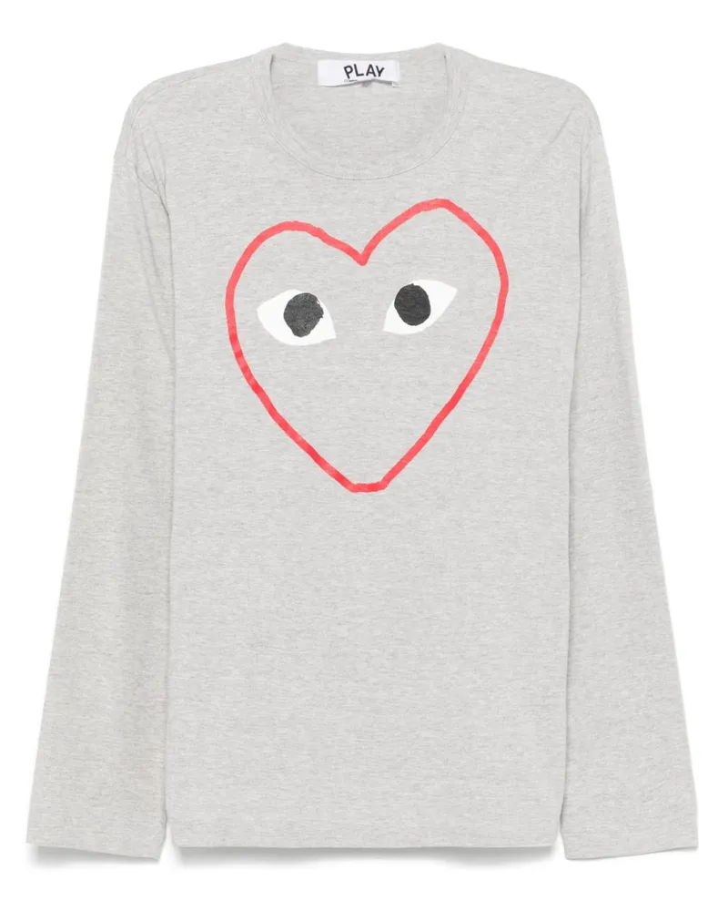 Comme des Garçons T-Shirt mit Herzkonturen-Print - Grau Grau