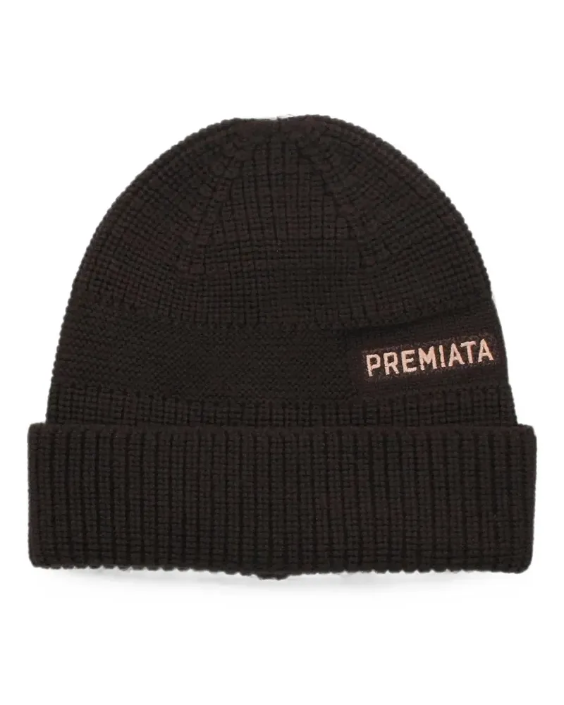 Premiata Halta logo-patch beanie hat - Braun Braun