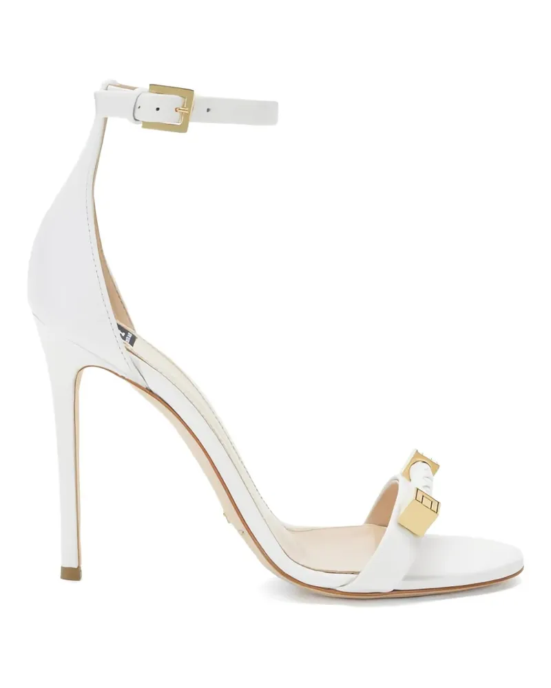 Elisabetta Franchi logo-embellished leather sandals - Weiß Weiß