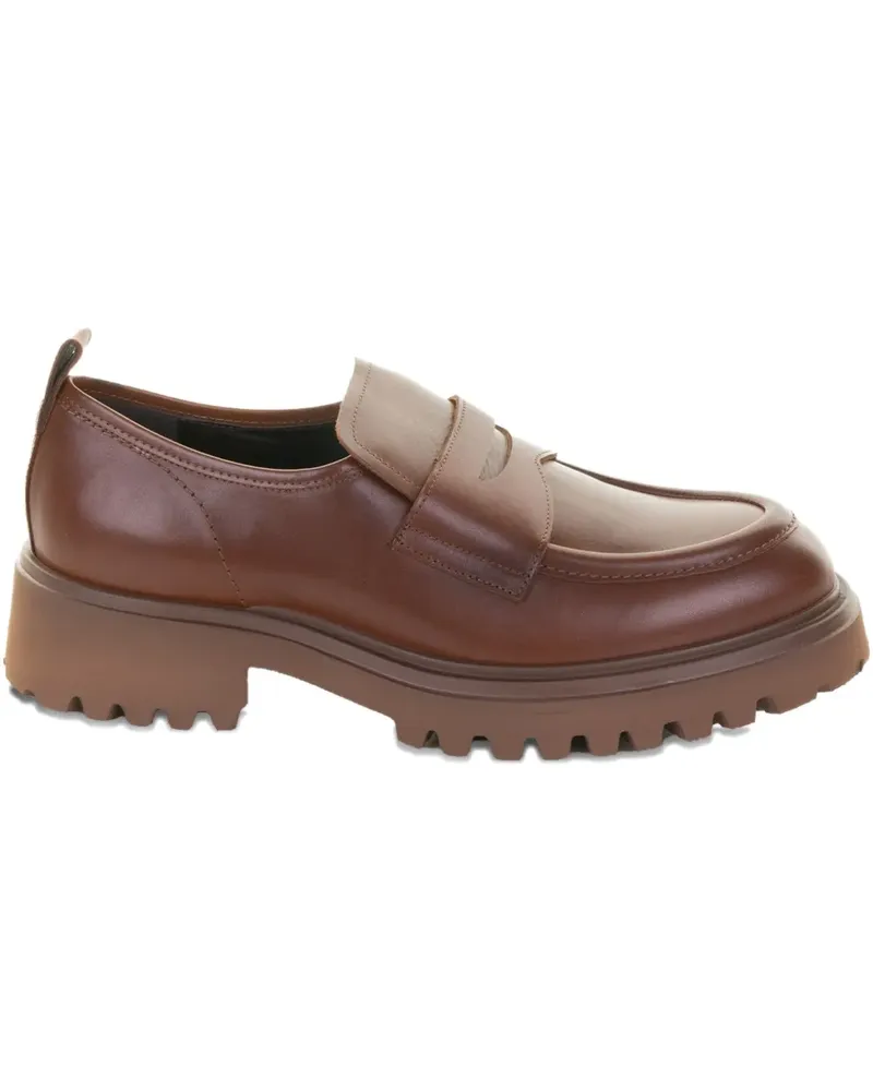 Guglielmo Rotta leather penny-strap loafers - Braun Braun