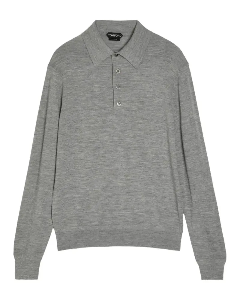 Tom Ford Langärmeliges Poloshirt - Grau Grau