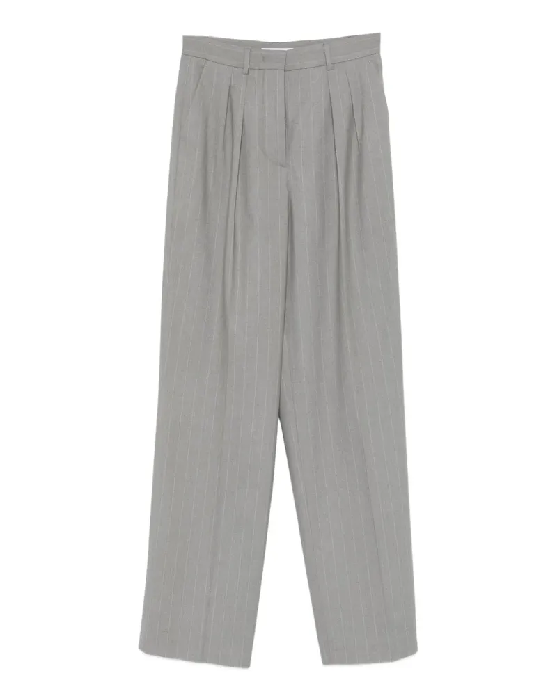 Manuel Ritz Bundfaltenhose mit Nadelstreifen-Print - Grau Grau
