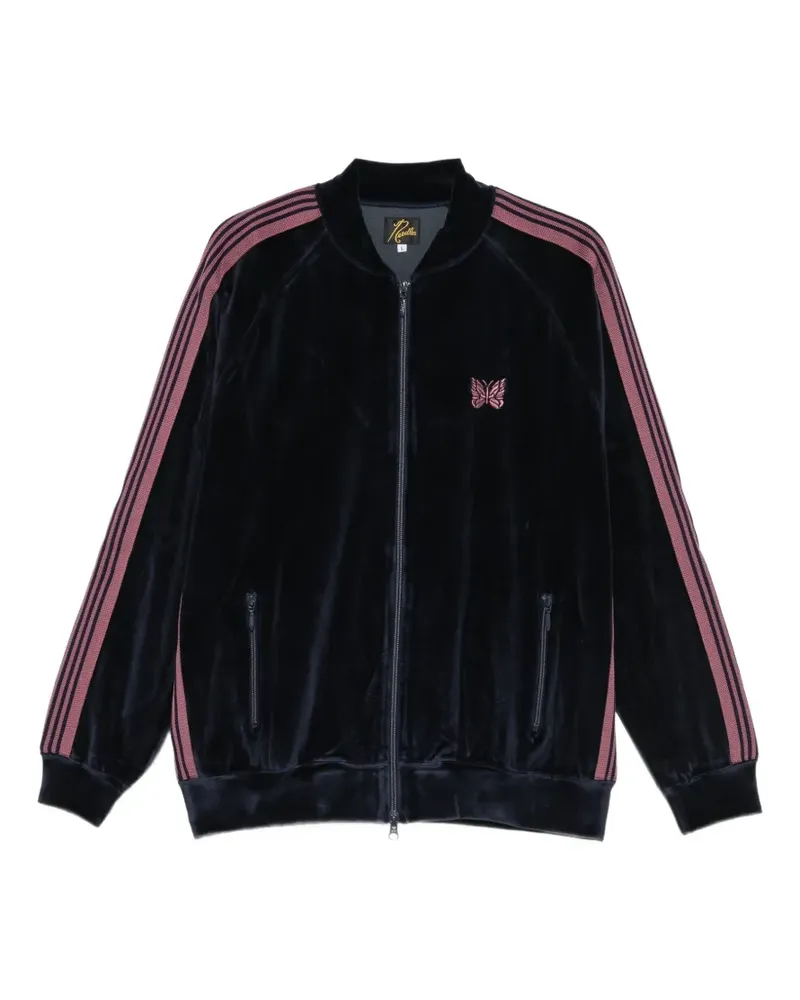 NEEDLES velvet logo-embroidered jacket - Blau Blau