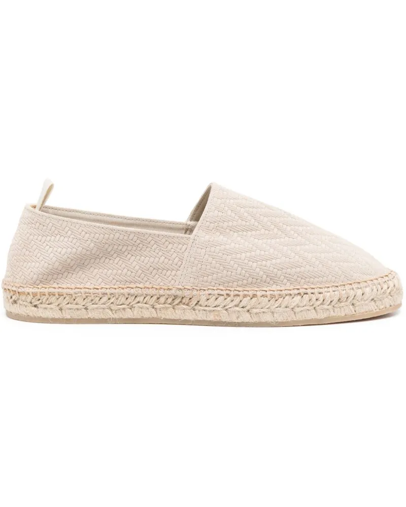 Eleventy Wildleder-Espadrilles mit Webmuster Nude