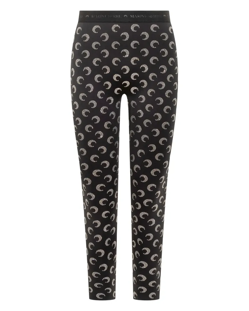 Marine Serre Recycled Strass Leggings - Schwarz Schwarz